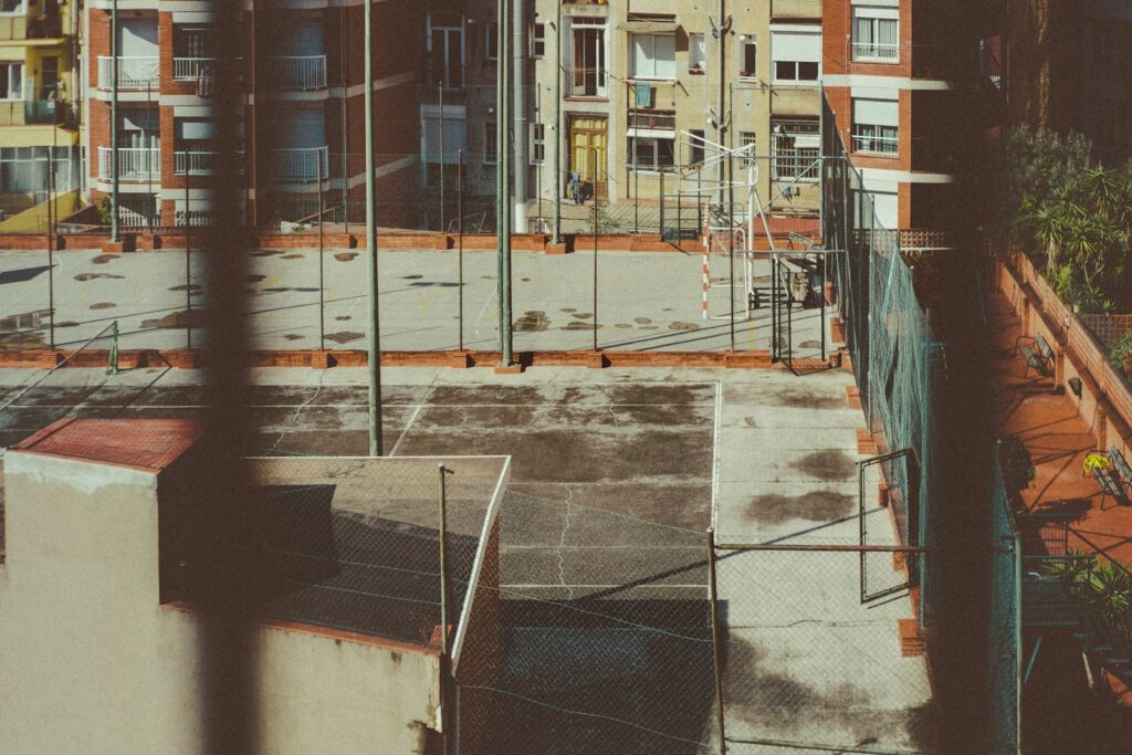 aerial photography of stairs