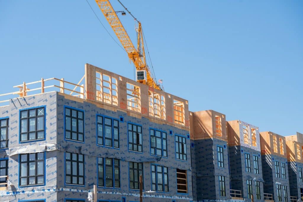 Construction of a building in progress.